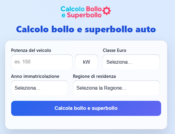 Calcolo bollo e superbollo auto online – CodFis.it
