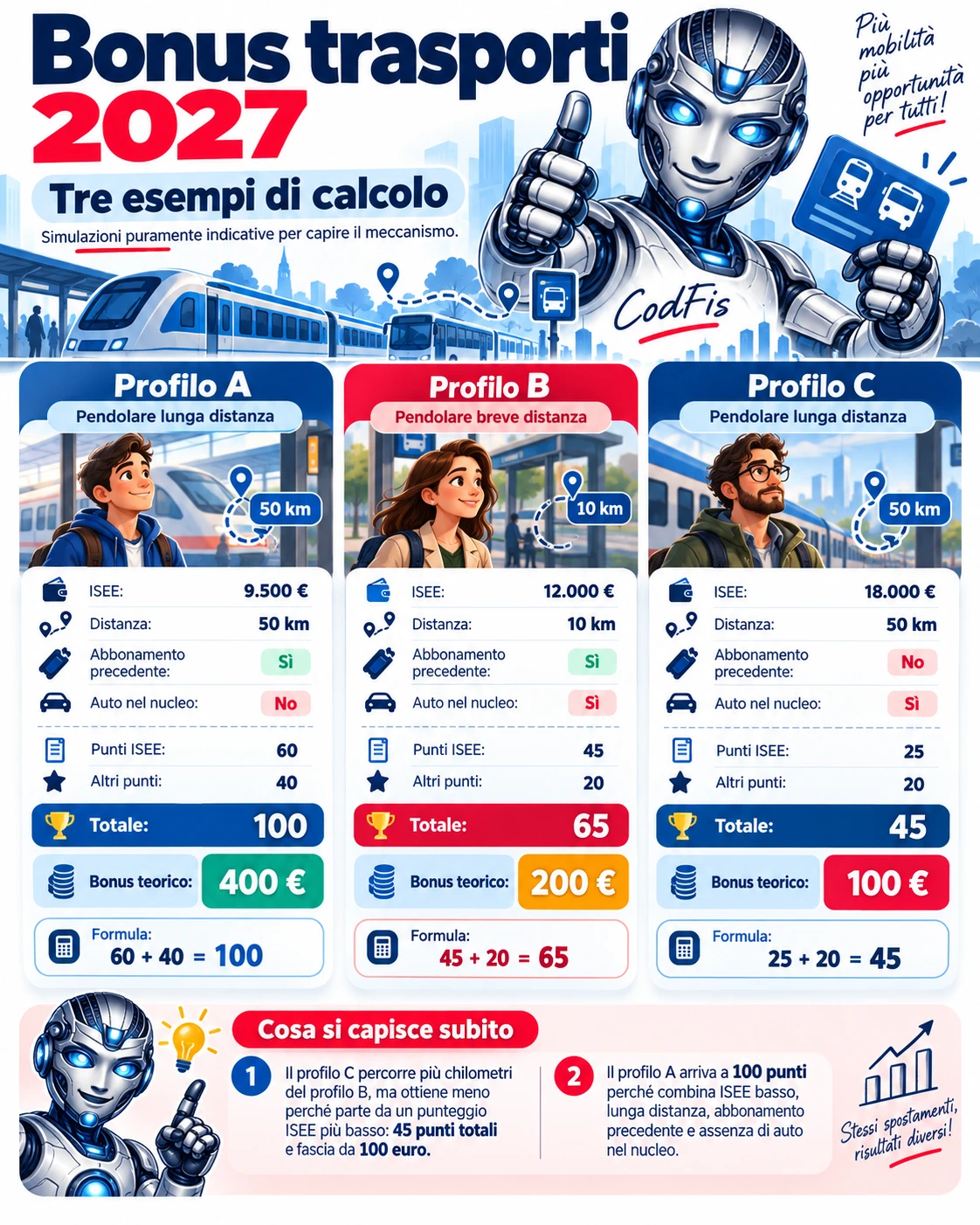 3 esempi di calcolo per il bonus trasporti 2027 pendolari