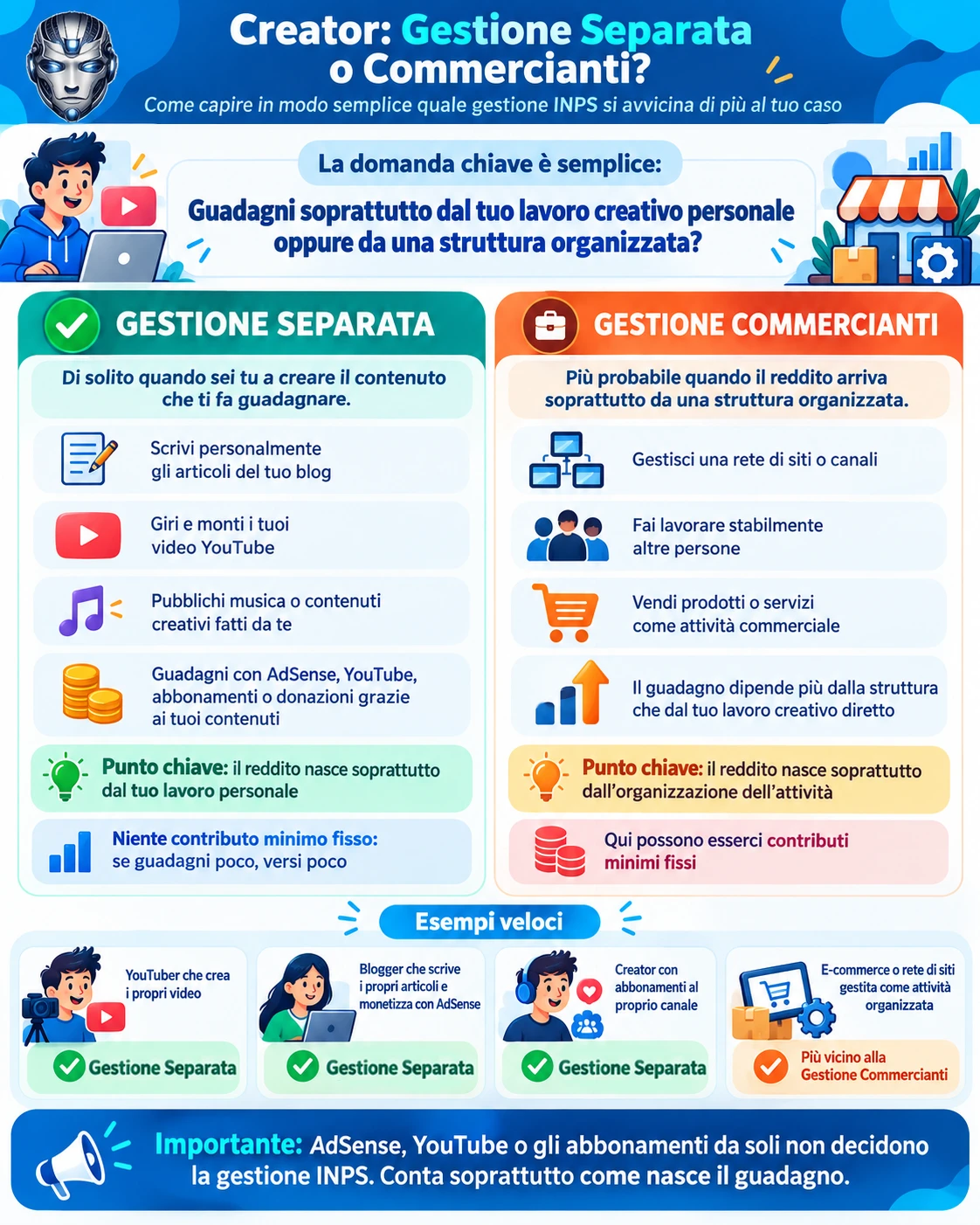 contributi inps 2026 gestione separata o gestione commercianti come scegliere