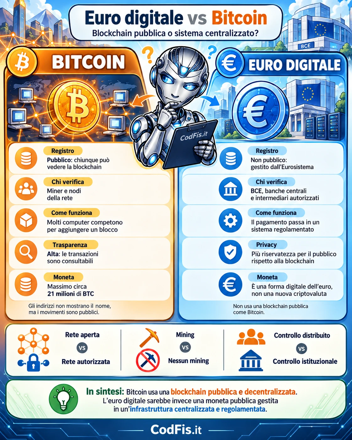 euro digitale vs bitcoin e blockchain differenze cosa cambia
