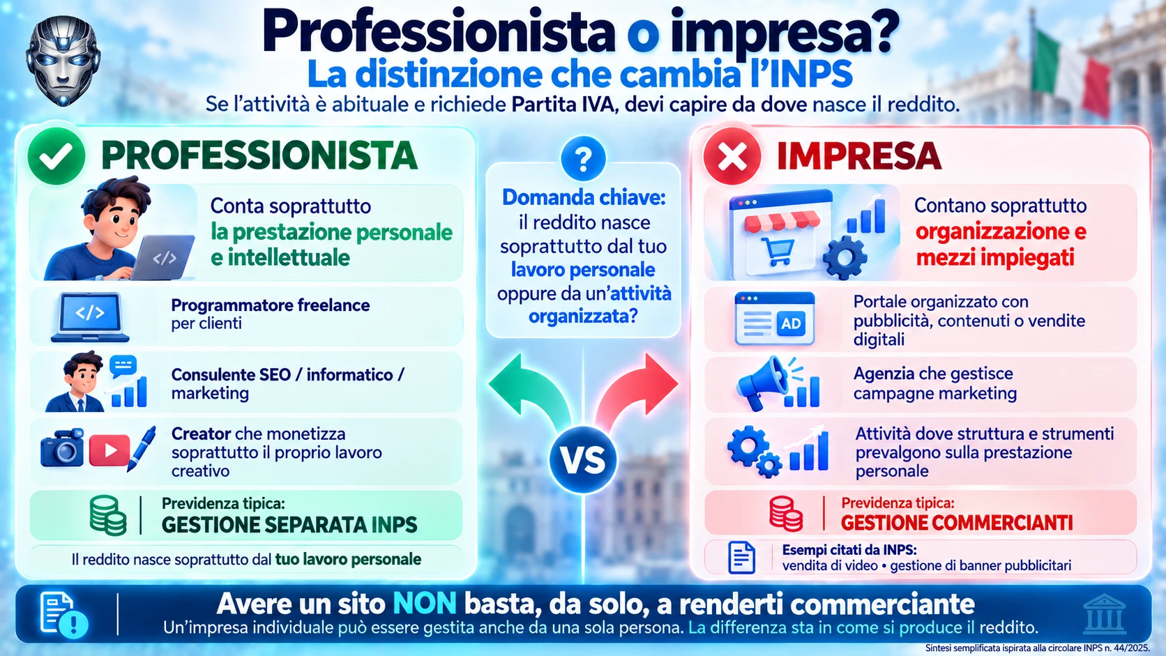 distinzione tra professionista e attività d'impresa